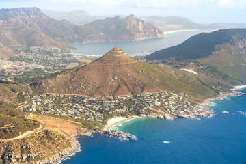 Kaphalbinsel Strand Bucht Berge Luft
