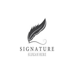 Feather Logo Vector Symbol Design
