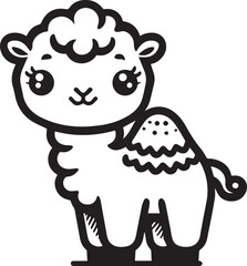 Elegant Camel Illustration in Black & White – Minimalist Desert Animal Art Print