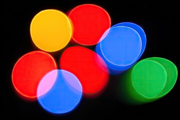 Abstract bokeh of vibrant circles