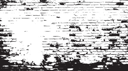 A distressed brick wall with heavy black and white contrast creating a grunge like appearance