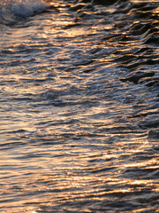 beautiful sea waves at sunset