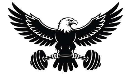 Eagle with Barbell Fitness Logo