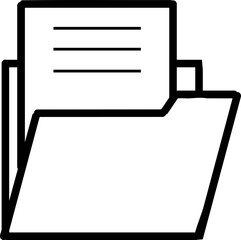 Simple File Folder Icon Black and White