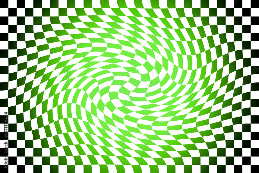 Poster high-resolution warped checkerboard pattern with a bold and dynamic optical illusion effect. this tr