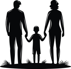 Family outdoor silhouette