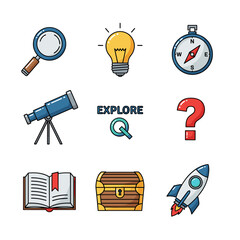 Discovery Icon Set With a Unique, Eye-Catching Style