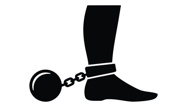 Ball and Chain Symbol of Slavery or Prison Icon

