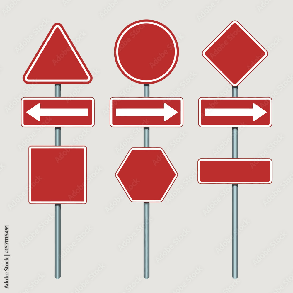 Aufkleber clean isolated set of blank road signs for custom messages and design