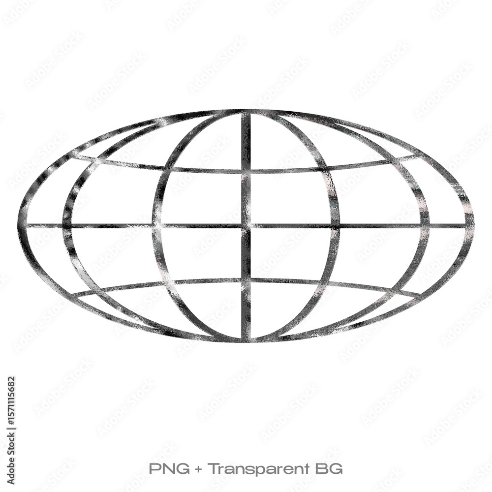 Poster y2k chrome grid sphere — futuristic png element. y2k-inspired chrome grid sphere, designed in a retr