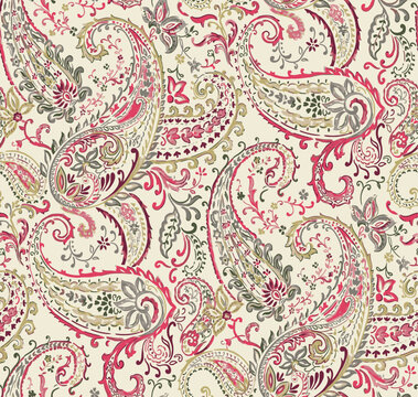 Art vintage paisley pattern pastel colors