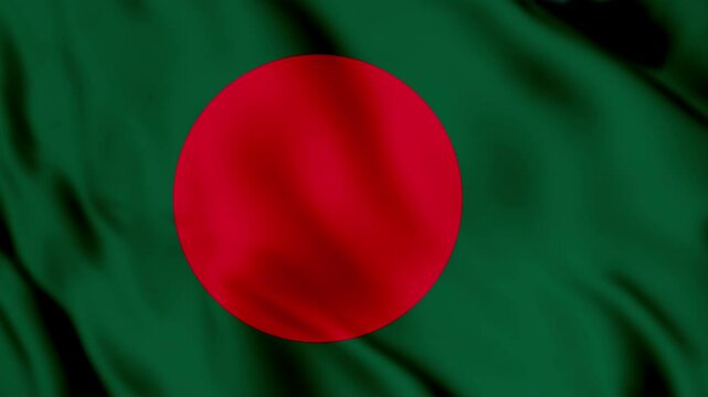 Bangladesh Flag &ndash; 3D Waving Animation Seamless Loop