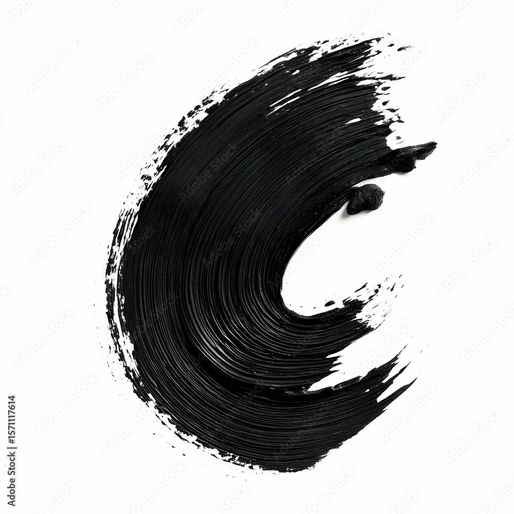 Poster abstract black paint stroke design suitable for backgrounds or artistic projects, adding depth and c
