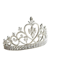 Obraz premium Silver Tiara Elegant Crown Design with Crystal Accents on transparent background