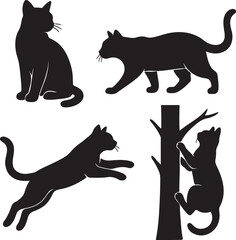black silhouettes of cats