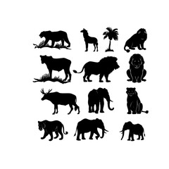set of animals silhouettes