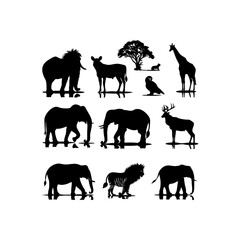 wild animals silhouettes
