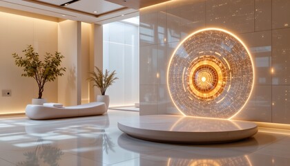 imagine a captivating scene where the ethereal glow of warm ivory tones envelops a futuristic world where artificial intelligence reigns supreme, in this mesmerizing artwork