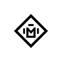 Obraz premium Diamond-shaped logo with M and stylized accents, suggesting modern branding, initials, or premium identity.