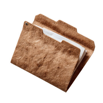 Brown felt folder with transparent plastic inserts, ideal for organizing and protecting documents