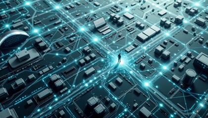 in this art prompt, envision a futuristic world where every device and appliance is seamlessly interconnected through the marvel of digital technology