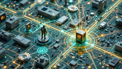 in this art prompt, envision a futuristic world where every device and appliance is seamlessly interconnected through the marvel of digital technology