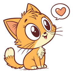 3d render, highly detailed, intricate, hyperrealistic, studio lighting, cute cat character, big eyes, heart, smiling, cartoon, chibi style, soft colors, vibrant, 4k, digital art
