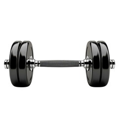 Fototapeta premium Iron Will A black dumbbell weight training equipment strength fitness on transparent background