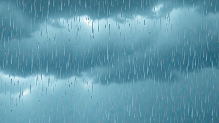 Dark stormy clouds and heavy rain falling down on a windowpane creating a dramatic weather scene backdrop.