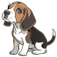 a beagle dog, realistic, highly detailed, 4k, highly detailed eyes, photorealistic, adorable, cute, playful, smiling, happy, adorable puppy, beautiful fur, detailed nose and whiskers, detailed paws, s