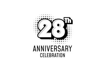 Fototapeta premium 28 Anniversary Logotype Design in black and white color