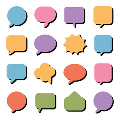 16 Colorful Speech Bubbles Design Collection set colorful