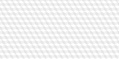 Abstract square white and gray  grid tiles cubic shape backdrop texture wall floor design. cube geometric wall and floor vector diamond hexagon triangle wallpaper background.	
