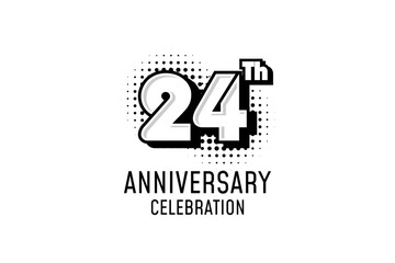 24 Anniversary Logotype Design in black and white color