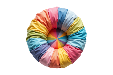 Colorful round cushion for home decor.