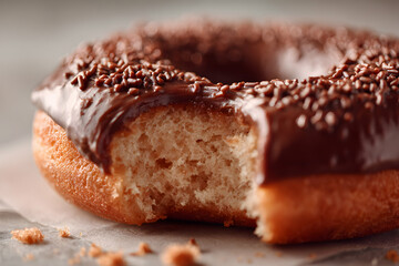 Chocolate doughnut clipart with crunchy topping and creamy texture