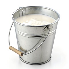 Stainless Steel Milk Transport Barrel Isolated on White &ndash; Industrial Dairy Equipment Photo