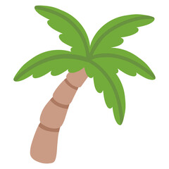 Cartoon Palm Tree Flat Vector Illustration – Tropical Summer Clipart