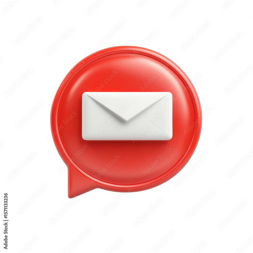 Poster Email notification alert message icon communication new mail inbox digital on transparent background