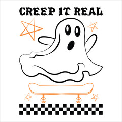 Creep It Real  Fanny Halloween T-shirt Design