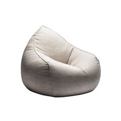 Comfortable and stylish textured fabric bean bag chair for modern living spaces and relaxation isolated on transparent background