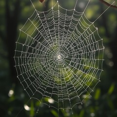 Fototapeta premium spider web with dew drops