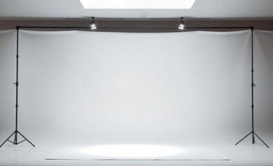 A pristine white backdrop ready to showcase a captivating advertisement inviting guests to immerse themselves in a world of luxury and relaxation  professional presentation blank empty  creative compo