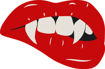 Sensual Gothic Art Featuring Vampire Lips and Piercing Fangs