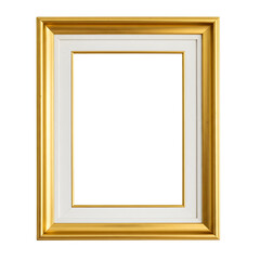 Fototapeta premium Gold and white frame isolated on white or transparent background. PNG