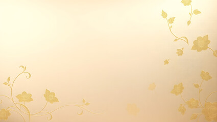 Floral Elegance: A delicate dance of golden floral patterns gracefully embellishes the soft gradient backdrop, evoking a sense of tranquility and natural beauty.