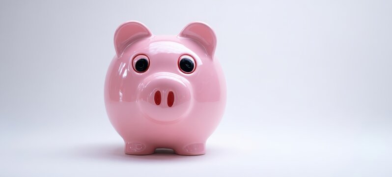 The adorable pink piggy bank for saving money and teaching finance.