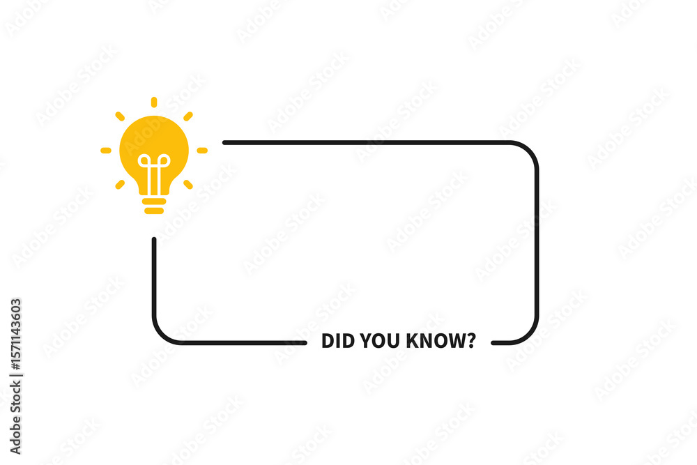 Poster speech bubble with text did you know question and information concept communication symbol for educa