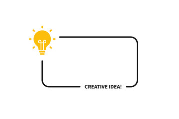 Speech bubble with text creative idea communication symbol of innovation imagination thinking and brainstorming concept illustration