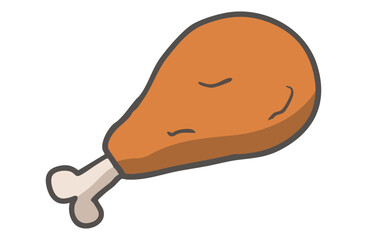 シンプルな可愛い骨付き肉のイラスト